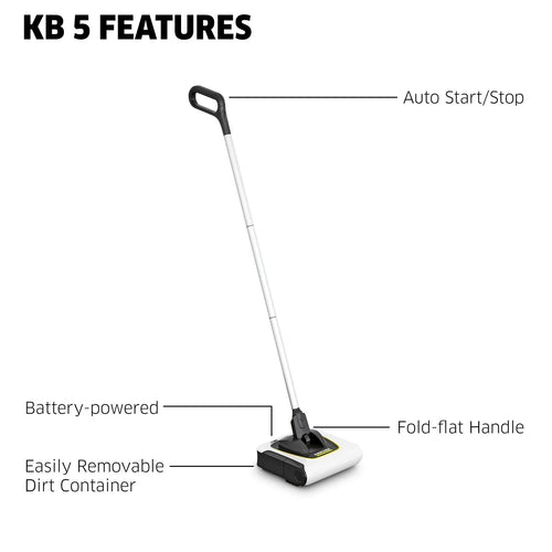 KB 5 Cordless Multi-Surface Electric Floor Sweeper Broom - NEW